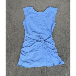 Motion Tcec Blue Sleeveless Wrap Front Active Romper with Pocket Size S